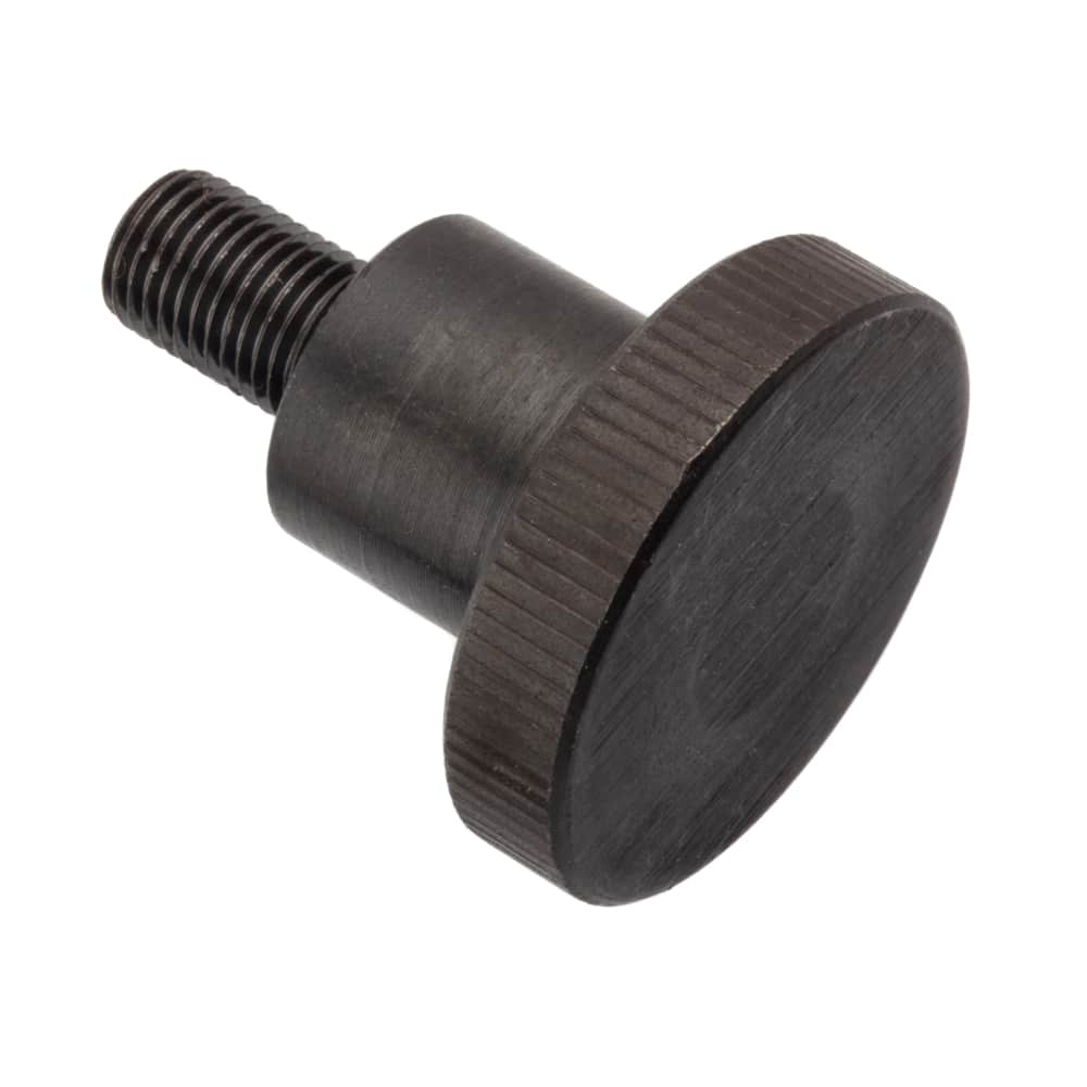 3 8-24 X 5 8 Knurl Low Head Shoulder Thumb Screw Steel Black Ox - Ampg 